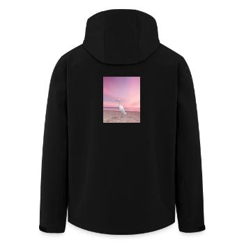 Der Star "Der Weiße Flamingo" - Recycelte Männer Softshell-Jacke von Stanley/Stella - Schwarz - Hinten - AI Model Male 185 light (185cm)