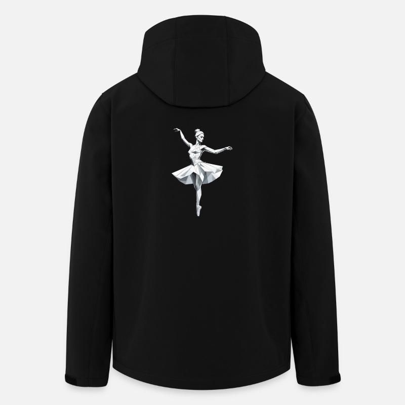 Low Poly Ballerina - Ballett Design - Recycelte Männer Softshell-Jacke von Stanley/Stella - Schwarz