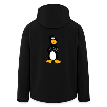 Penguin Angry Offended Crossed Arms Sour - Men’s Recycled Softshell Jacket by Stanley/Stella - black - Back - AI Model Male 185 light (185cm)