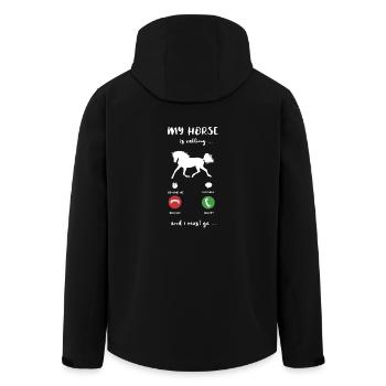 Mon cheval appelle mon cheval appelle à l'équitation - Veste softshell homme en polyester recyclé Stanley/Stella - noir - Dos - AI Model Male 185 light (185cm)