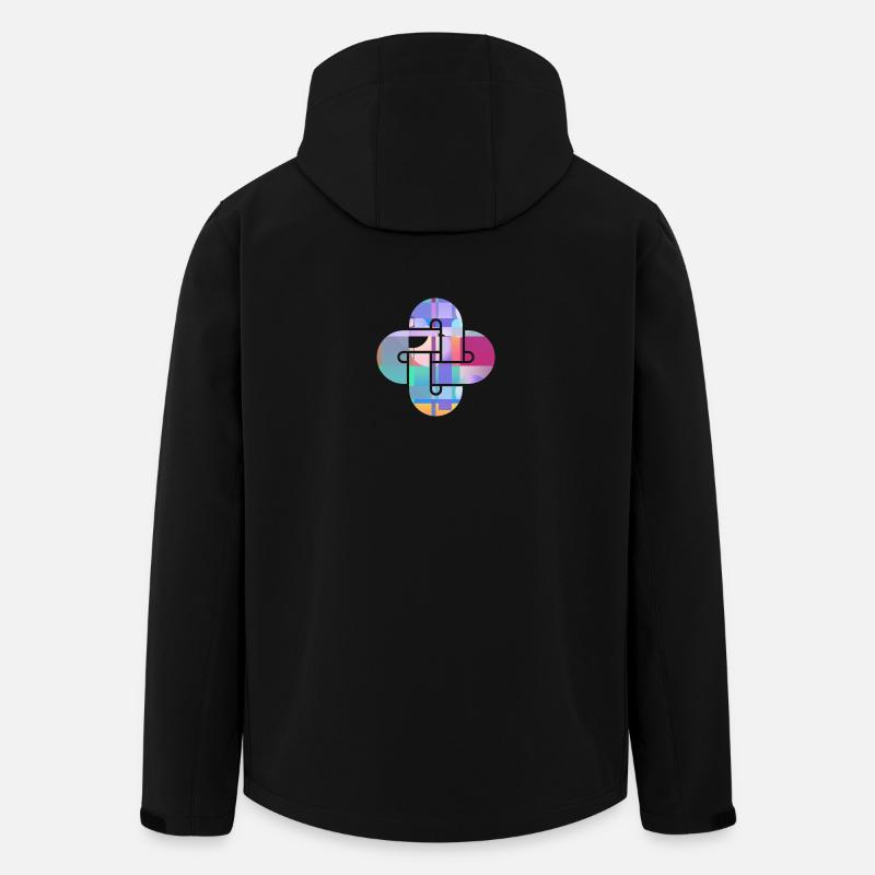 Prismatisches Kreuzmosaik - Recycelte Männer Softshell-Jacke von Stanley/Stella - Schwarz