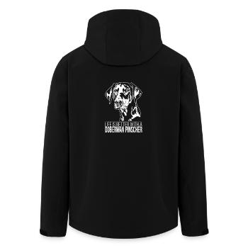 Doberman Pinscher la vie est meilleure Chiens Wilsigns - Veste softshell homme en polyester recyclé Stanley/Stella - noir - Dos - AI Model Male 185 light (185cm)