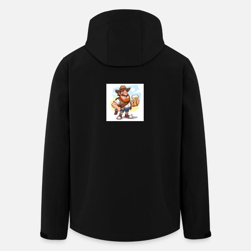 Cheerful beer lover with hat - Men’s Recycled Softshell Jacket by Stanley/Stella - black