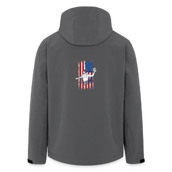 4th of July Usa american flag water polo - Men’s Recycled Softshell Jacket by Stanley/Stella - anthracite - Back - AI Model Male 185 light (185cm)