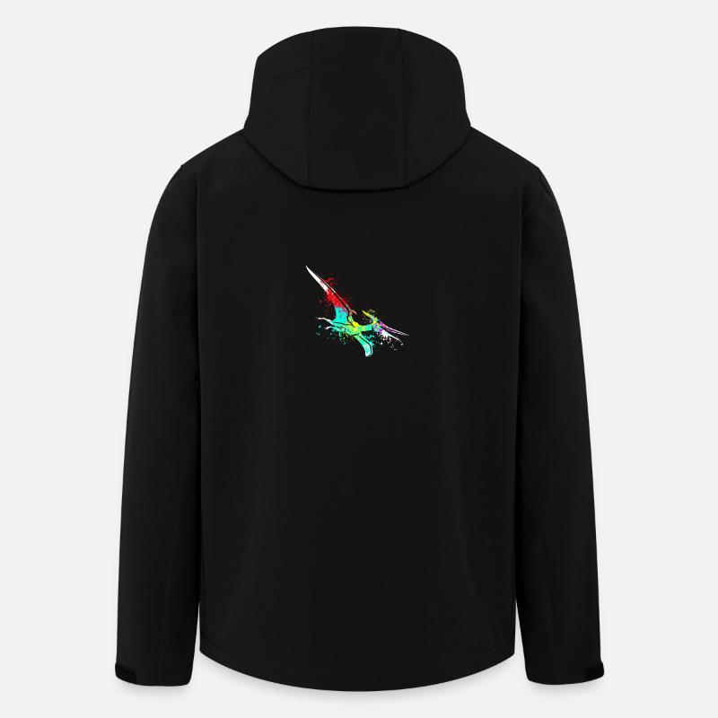 Splash art Dinosaur pterosaurs - Men’s Recycled Softshell Jacket by Stanley/Stella - black