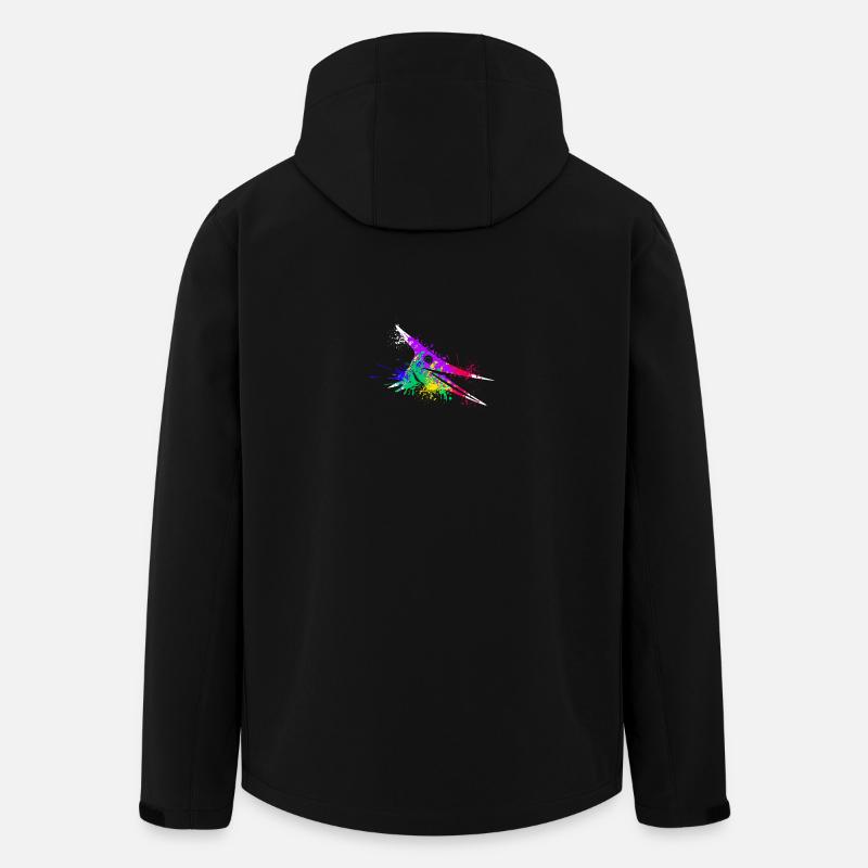 Splash art Dinosaur pterosaurs head - Recycelte Männer Softshell-Jacke von Stanley/Stella - Schwarz