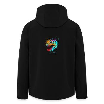 Splash Dinosaur Tyrannosaurus rex T-rex head - Recycelte Männer Softshell-Jacke von Stanley/Stella - Schwarz - Hinten - AI Model Male 185 light (185cm)