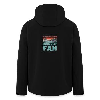 I'll always be your biggest badminton fan - Men’s Recycled Softshell Jacket by Stanley/Stella - black - Back - AI Model Male 185 light (185cm)