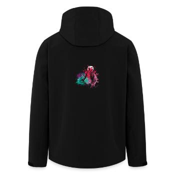 Colorful Splash Farm animals thanksgiving Turkey - Men’s Recycled Softshell Jacket by Stanley/Stella - black - Back - AI Model Male 185 light (185cm)