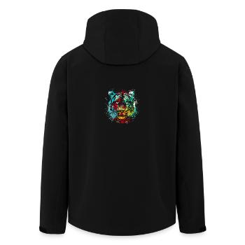 Splash Art Tête de tigre indien sibérien - Veste softshell homme en polyester recyclé Stanley/Stella - noir - Dos - AI Model Male 185 light (185cm)
