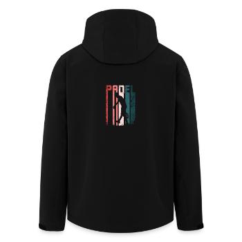 Padel rétro vintage - Veste softshell homme en polyester recyclé Stanley/Stella - noir - Dos - AI Model Male 185 light (185cm)