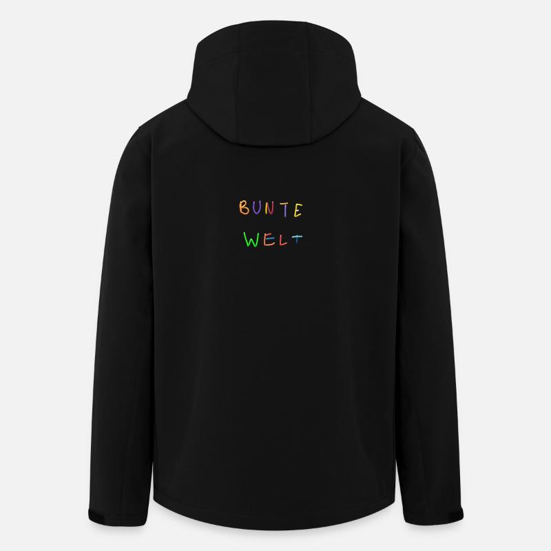 Bunte Welt Buchstabenkunst - Recycelte Männer Softshell-Jacke von Stanley/Stella - Schwarz