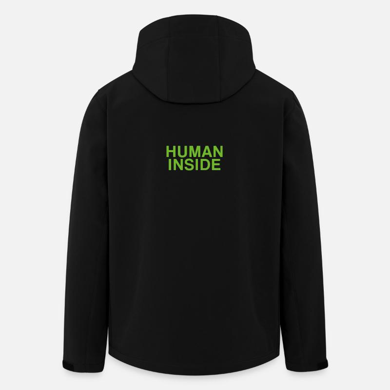 HUMAN INSIDE Text Design - Men’s Recycled Softshell Jacket by Stanley/Stella - black