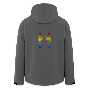 Gay Wings LGBT - Men’s Recycled Softshell Jacket by Stanley/Stella - black - Back - AI Model Male 185 light (185cm)