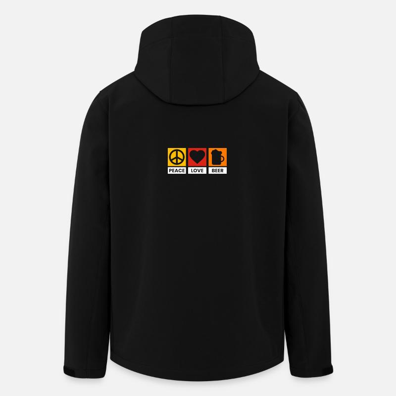 Peace Love Beer Design - Men’s Recycled Softshell Jacket by Stanley/Stella - black