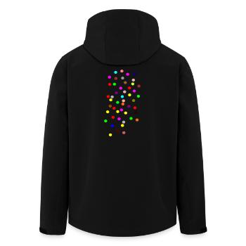 Bunte Konfettimuster Für Festliche Anlässe - Recycelte Männer Softshell-Jacke von Stanley/Stella - Schwarz - Hinten - AI Model Male 185 light (185cm)