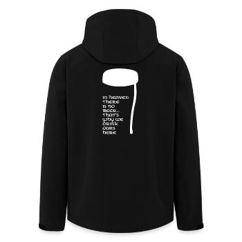 In Heaven there is no beer - Men’s Recycled Softshell Jacket by Stanley/Stella - black - Back - AI Model Male 185 light (185cm)