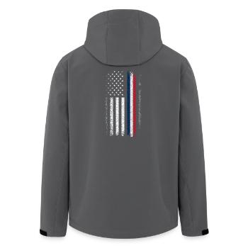 Drapeau en difficulté : Ligne bleue-rouge - Veste softshell homme en polyester recyclé Stanley/Stella - charbon - Dos - AI Model Male 185 light (185cm)