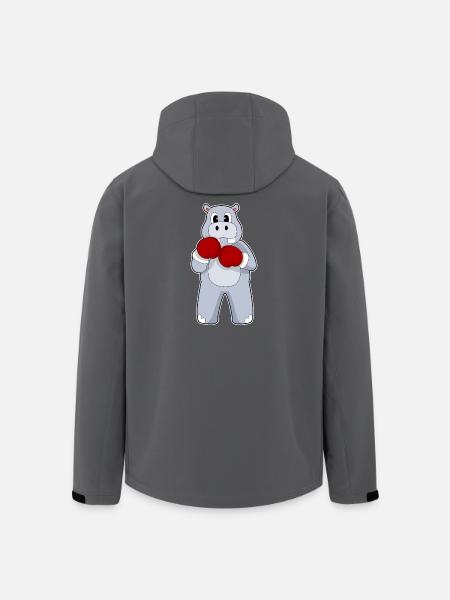 Nilpferd Boxer Boxhandschuhe Boxen - Recycelte Männer Softshell-Jacke von Stanley/Stella - Schwarz