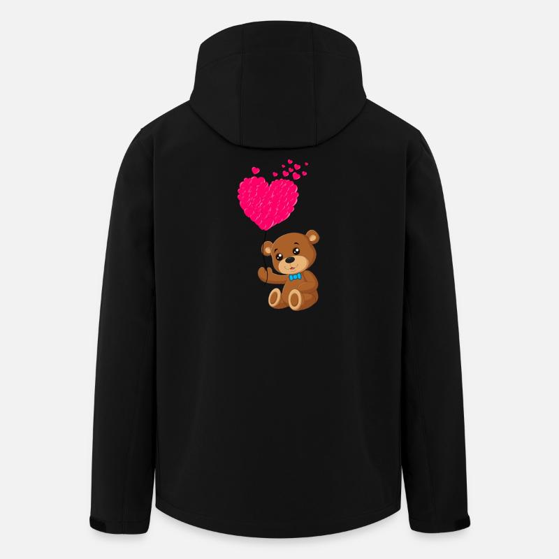 Teddybär mit Herz - Recycelte Männer Softshell-Jacke von Stanley/Stella - Schwarz