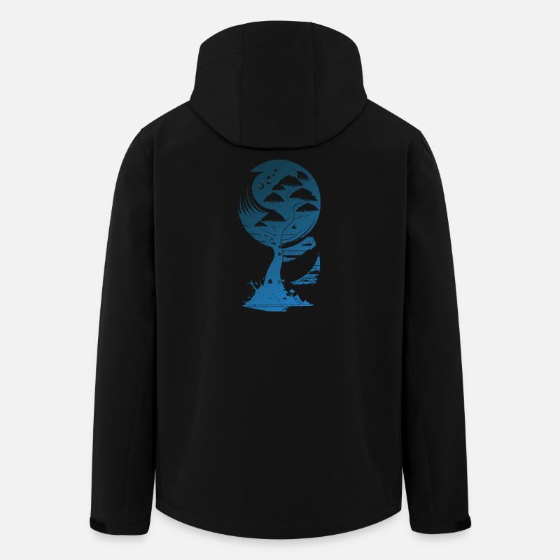 Mystischer Fantasy Baum im Mondschein - Recycelte Männer Softshell-Jacke von Stanley/Stella - Schwarz