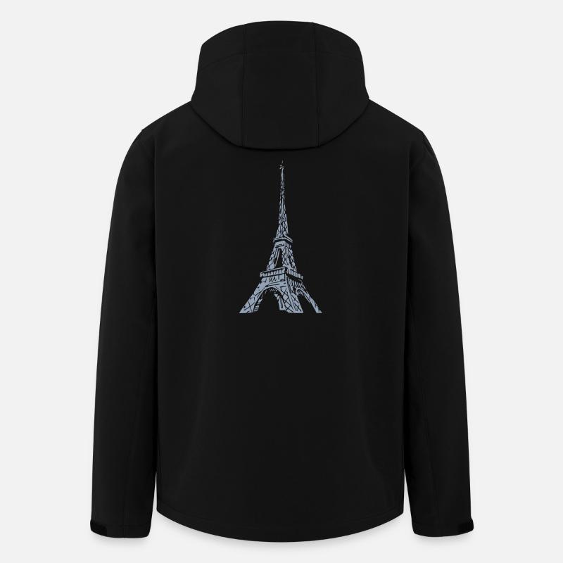 Tour Eiffel Silhouette Paris Look Grunge - Veste softshell homme en polyester recyclé Stanley/Stella - noir