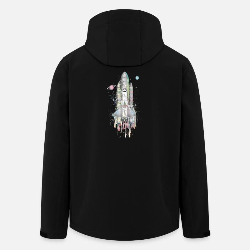Imaginative Space Shuttle - Artfully Designed - Men’s Recycled Softshell Jacket by Stanley/Stella - black