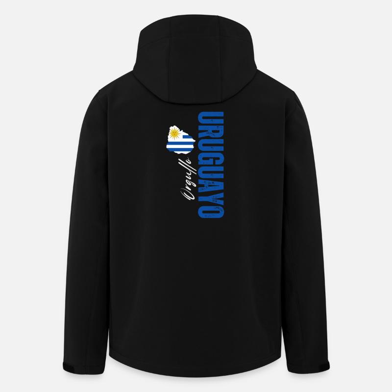 Uruguayischer Stolz, vertikales Design - Recycelte Männer Softshell-Jacke von Stanley/Stella - Schwarz