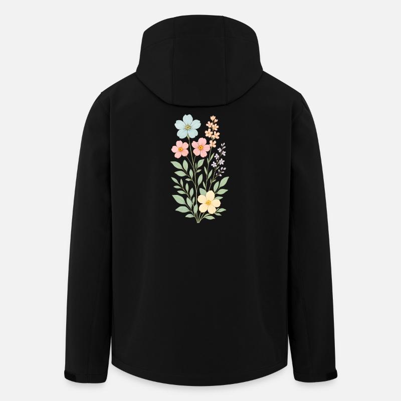 Bouquet de fleurs pastel - Veste softshell homme en polyester recyclé Stanley/Stella - noir