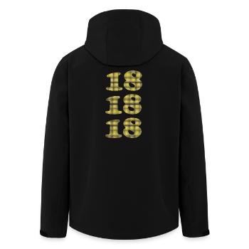 18 Years of Plaid Anniversary Design - Men’s Recycled Softshell Jacket by Stanley/Stella - black - Back - AI Model Male 185 light (185cm)