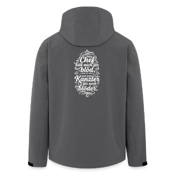 Chef hält mich für blöd Kanzler auch - Recycelte Männer Softshell-Jacke von Stanley/Stella - Schwarz - Hinten - AI Model Male 185 light (185cm)