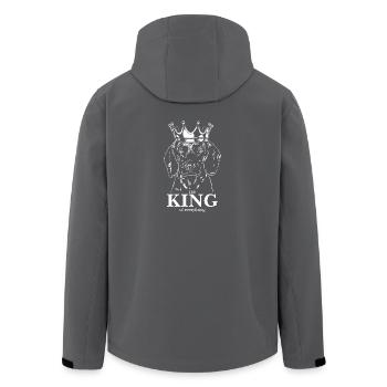 BAYERISCHER GEBIRGSSCHWEISSHUND King Hund Wilsigns - Recycelte Männer Softshell-Jacke von Stanley/Stella - Anthrazit - Hinten - AI Model Male 185 light (185cm)