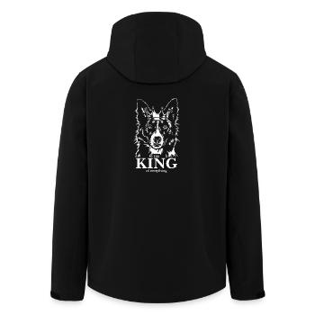 BORDER COLLIE King Dog Saying Dogs Wilsigns - Veste softshell homme en polyester recyclé Stanley/Stella - noir - Dos - AI Model Male 185 light (185cm)