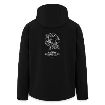 German Wirehaired Pointer Dad Hunde Hund Wilsigns - Recycelte Männer Softshell-Jacke von Stanley/Stella - Schwarz - Hinten - AI Model Male 185 light (185cm)