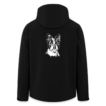Boston Terrier Krone Hunde Hund Wilsigns - Recycelte Männer Softshell-Jacke von Stanley/Stella - Schwarz - Hinten - AI Model Male 185 light (185cm)