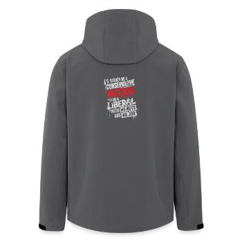 Conservative vs Liberal Political Humor - Men’s Recycled Softshell Jacket by Stanley/Stella - anthracite - Back - AI Model Male 185 light (185cm)