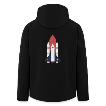 Rakete Weltraum Geschenk Idee - Recycelte Männer Softshell-Jacke von Stanley/Stella - Schwarz - Hinten - AI Model Male 185 light (185cm)