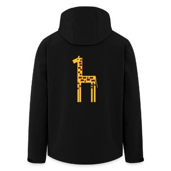 giraffe 2 - Recycelte Männer Softshell-Jacke von Stanley/Stella - Schwarz - Hinten - AI Model Male 185 light (185cm)