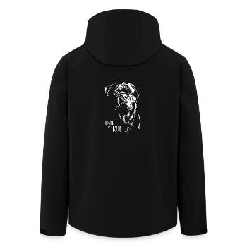 Loved by a Rottie Hunde Rottweiler Hundespruch - Recycelte Männer Softshell-Jacke von Stanley/Stella - Schwarz - Hinten - AI Model Male 185 light (185cm)