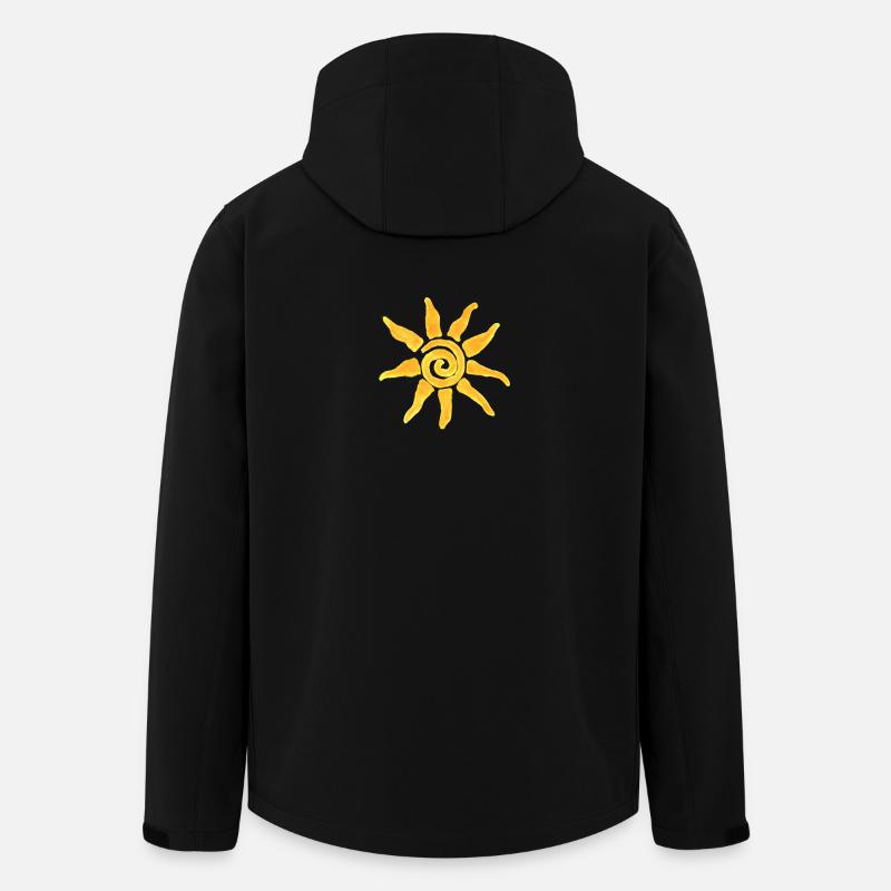 Illustration d’icône de soleil à l’aquarelle - Veste softshell homme en polyester recyclé Stanley/Stella - noir