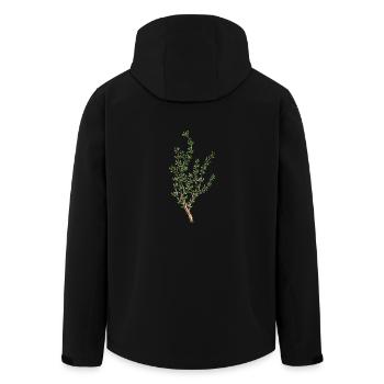 thyme - Men’s Recycled Softshell Jacket by Stanley/Stella - black - Back - AI Model Male 185 light (185cm)