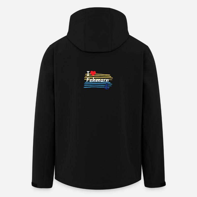 I love Fehmarn coastal look - Men’s Recycled Softshell Jacket by Stanley/Stella - black