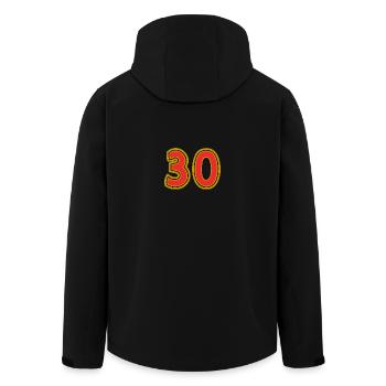 30. 30 YEARS. 30th ANNIVERSARY. 30 YEARS ANNIVERSARY. - Men’s Recycled Softshell Jacket by Stanley/Stella - black - Back - AI Model Male 185 light (185cm)