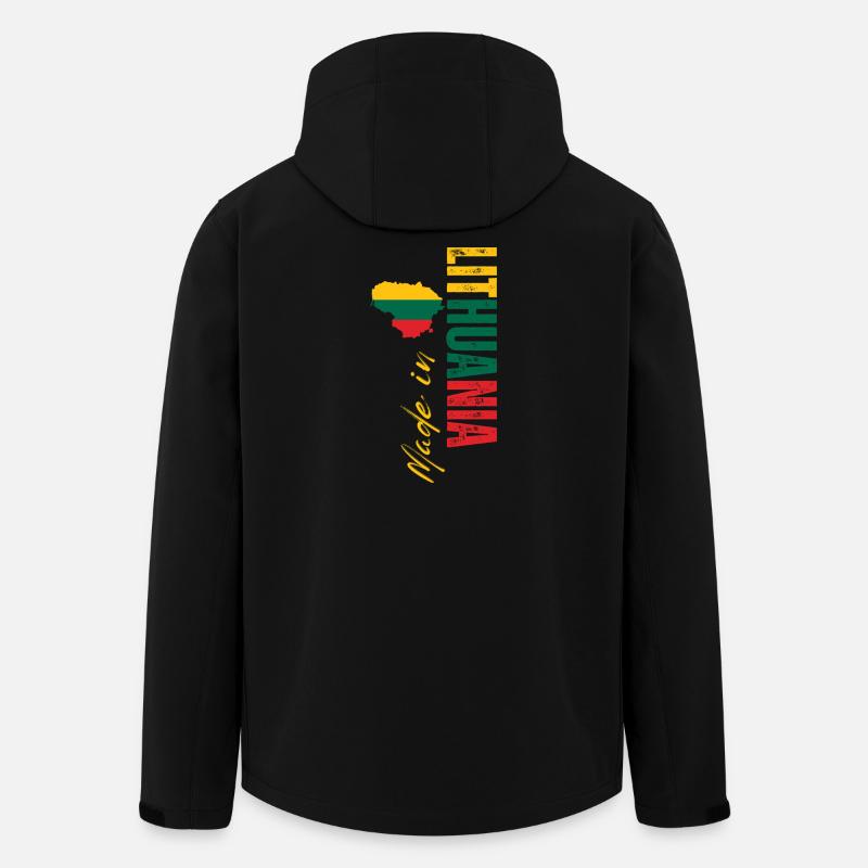 Made in Lithuania, vertical design - Men’s Recycled Softshell Jacket by Stanley/Stella - black