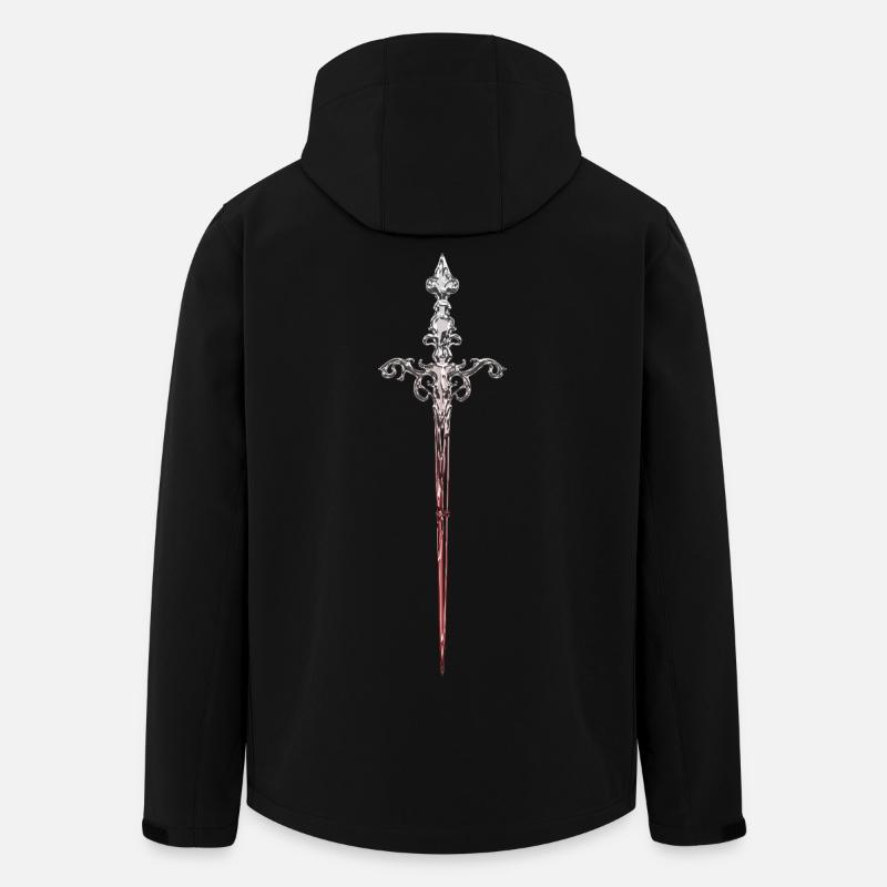 Steel silver sword, gothic medieval - Men’s Recycled Softshell Jacket by Stanley/Stella - black