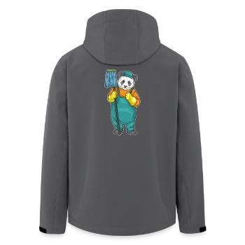 Nettoyage de vadrouille Panda Cleaner - Veste softshell homme en polyester recyclé Stanley/Stella - noir - Dos - AI Model Male 185 light (185cm)