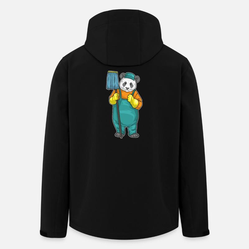 Panda Cleaner Mop Cleaning - Men’s Recycled Softshell Jacket by Stanley/Stella - black