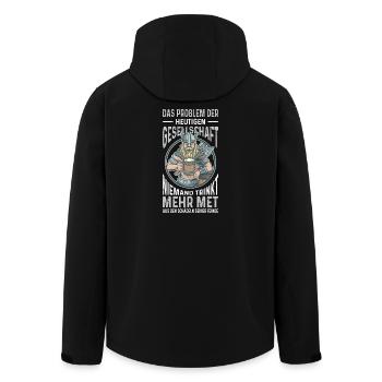 Tenues vikings Valhalla Mythologie nordique - Veste softshell homme en polyester recyclé Stanley/Stella - noir - Dos - AI Model Male 185 light (185cm)