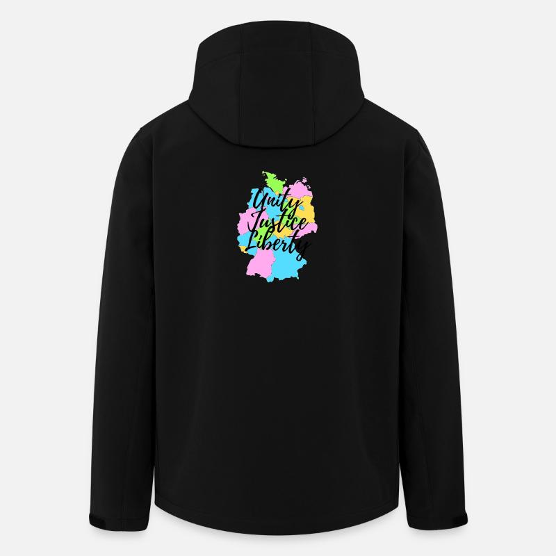 Deutschlandkarte - Einigkeit, Recht & Freiheit 2 - Recycelte Männer Softshell-Jacke von Stanley/Stella - Schwarz
