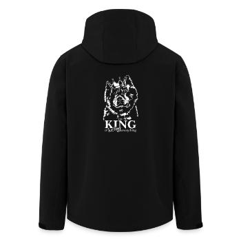 Eurasier King of everything Dog Saying Wilsigns - Men’s Recycled Softshell Jacket by Stanley/Stella - black - Back - AI Model Male 185 light (185cm)
